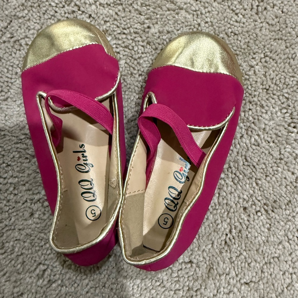 Pink and Gold Girls Ballet Flats